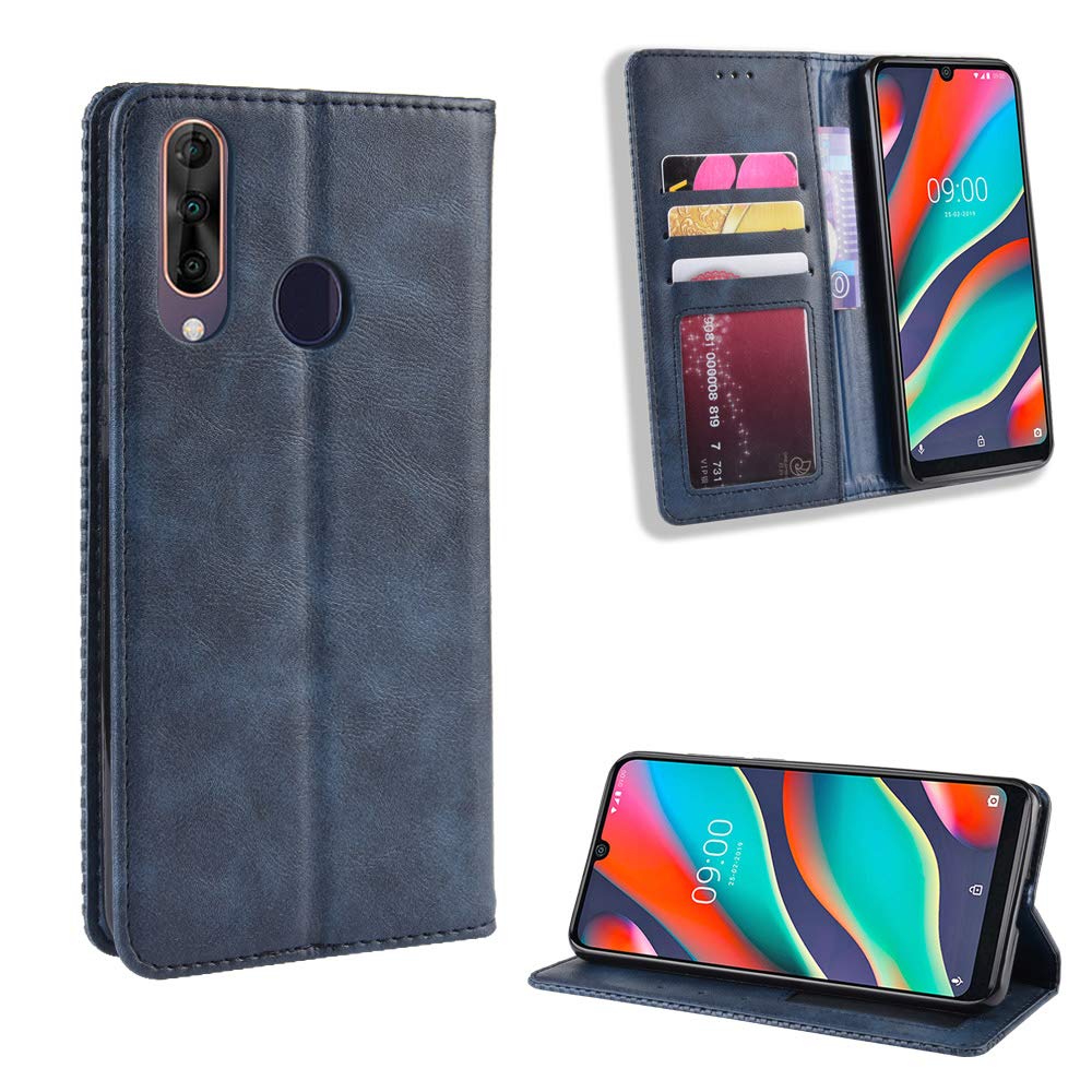 Premium PU Leather Flip Cover Case for Wiko View 3 Pro M2766 - Slim Protective Phone Case with Card Slots (Blue) | Perfect for Work, Travel & Everyday Use