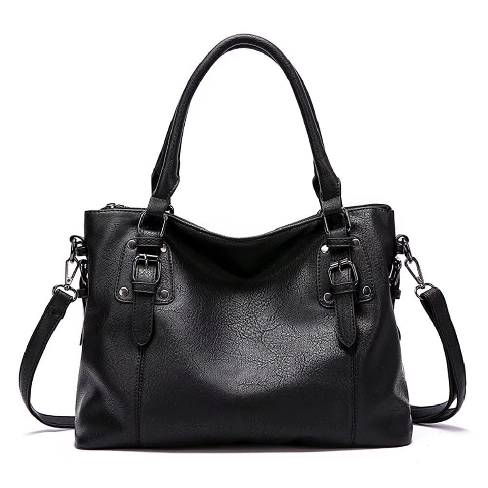 Stylish Large Tote Handbags for Women - PU Leather Shoulder Bag with Top Handle & Crossbody Strap - Perfect for Work, Travel & Daily Commute | Office Essentials, Weekend Getaway & Shopping Companion