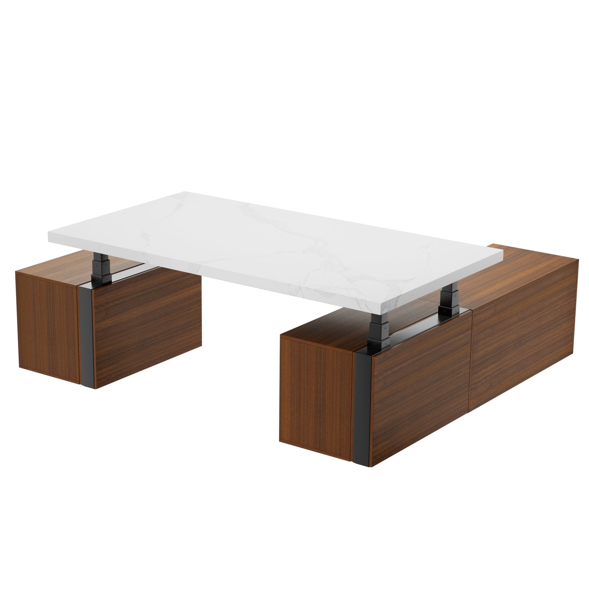 Zen Pro Series 87/72 Executive Standing Desk with Cabinets Set - Heated Sintered Stone Top | Adjustable Height Office Desk for Home & Workspace | Perfect for Remote Work & Modern Office Setup