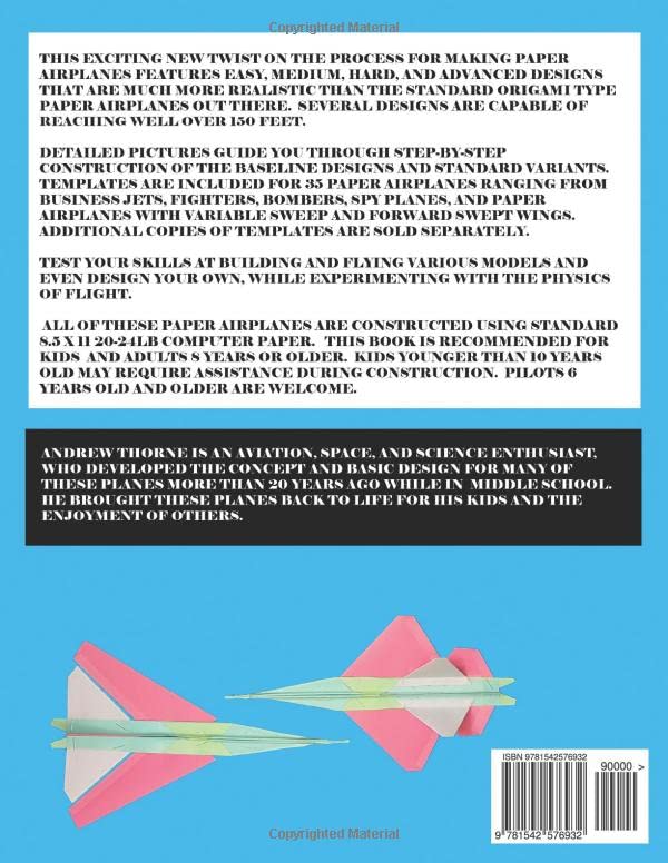 Advanced Paper Airplanes Kit for Kids & Adults - Full Color Flying Models | Fun STEM Activity for Family, School & Outdoor Play