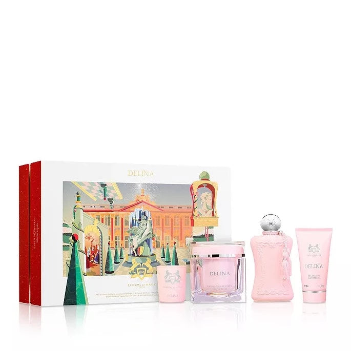 Delina 2.5 oz EDP Perfume Gift Set for Women - 4 Piece Luxury Floral Fragrance Collection | Perfect for Birthday, Anniversary & Valentine's Day Gifts