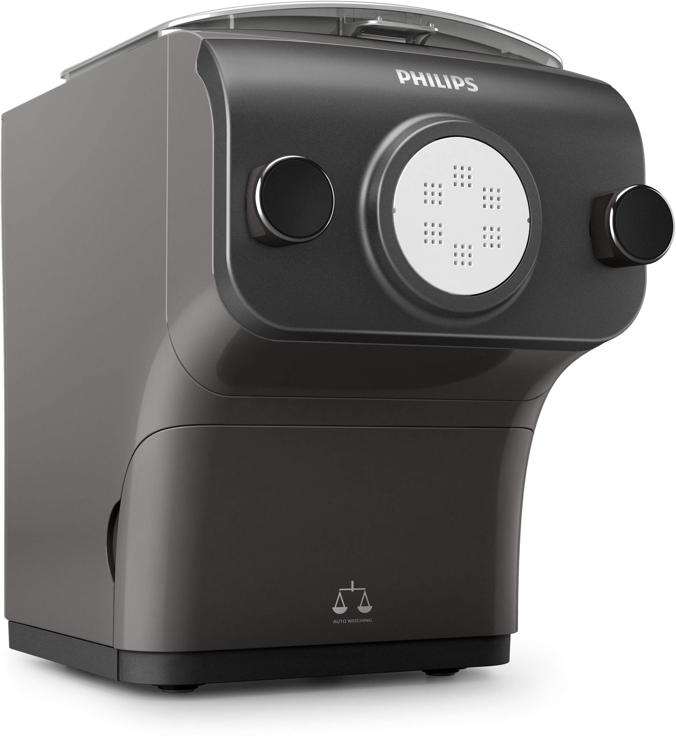 Philips Pasta and Noodle Maker Plus - Automatic Pasta Machine for Fresh Homemade Pasta, Spaghetti, Fettuccine, Lasagna | 3 Pasta Discs Included | Compact & Easy to Clean (Black, Renewed Model HR2382/16) | Perfect for Italian Cooking, Family Dinners & Healthy Meal Prep