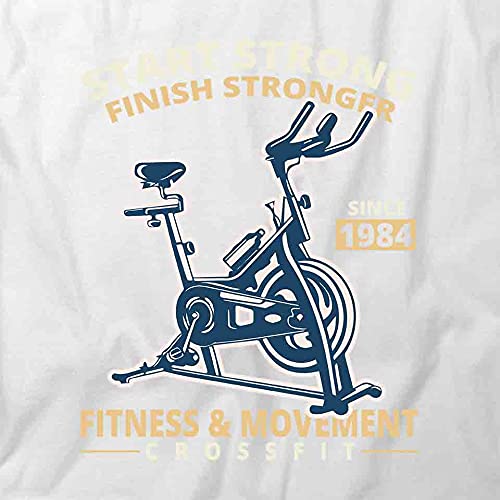 Start Strong Finish Stronger Fitness T-Shirt for Men & Women | Motivational Workout Graphic Tee | Gym, Running & Training Apparel | Comfortable Cotton White Printed T-Shirt