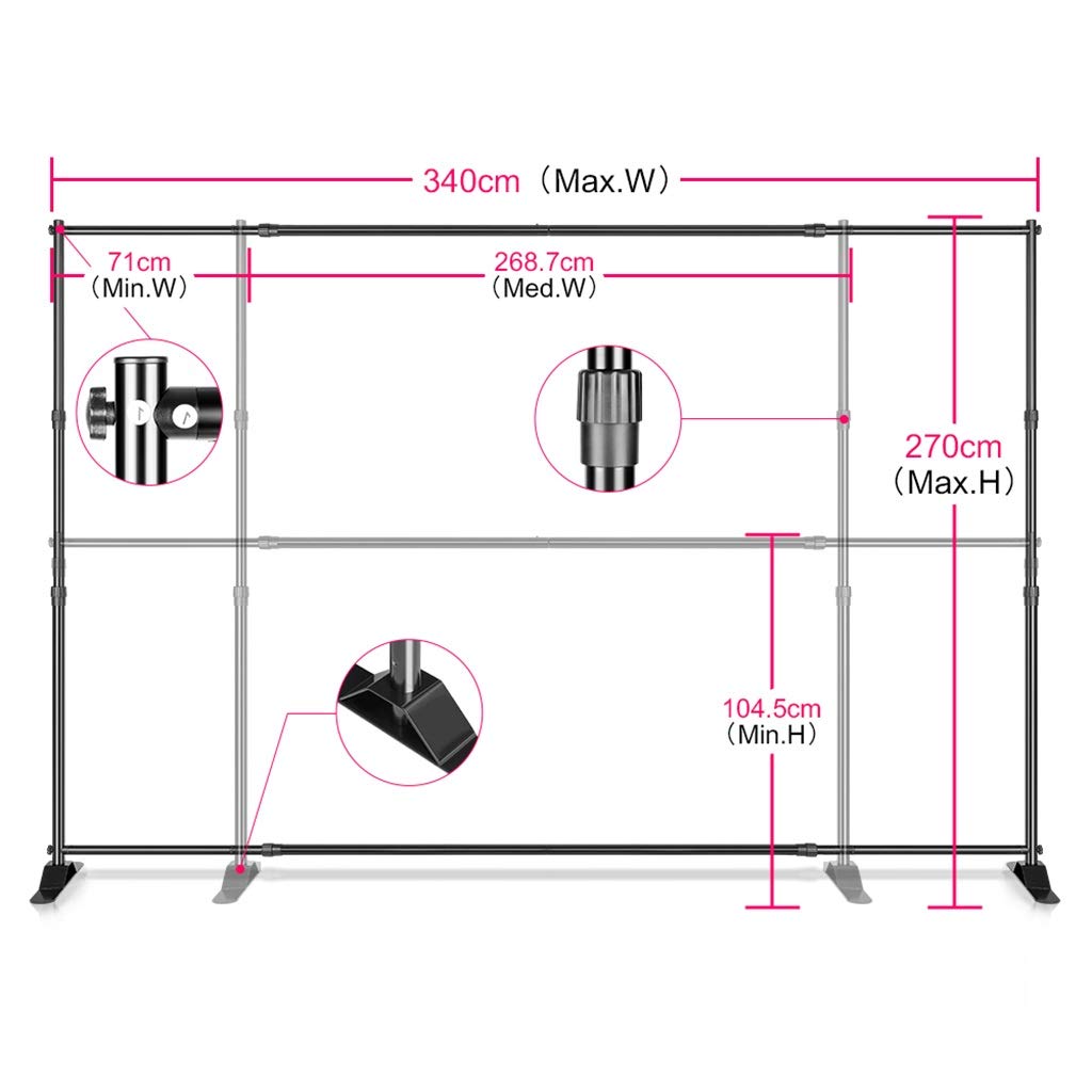 NANZU Double-Crossbar Backdrop Stand for Photo Studio - Perfect for Green Screen & Video Shooting