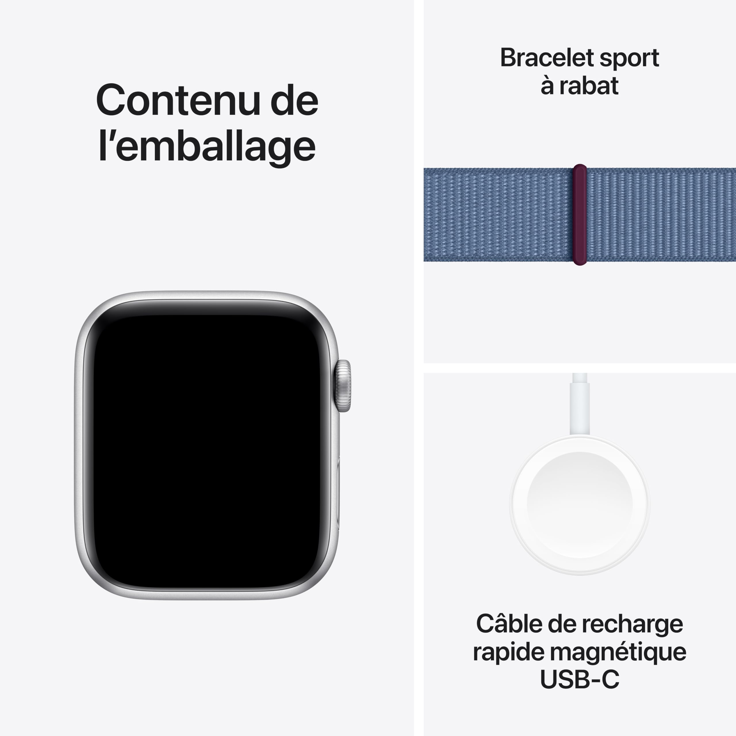 Apple Watch SE (2nd Gen) 44mm GPS Smartwatch - Silver Aluminum Case with Winter Blue Sport Band | Fitness Tracker, Heart Rate Monitor, Sleep Tracking, Crash Detection, Water Resistant | Perfect for Running, Swimming & Everyday Wear