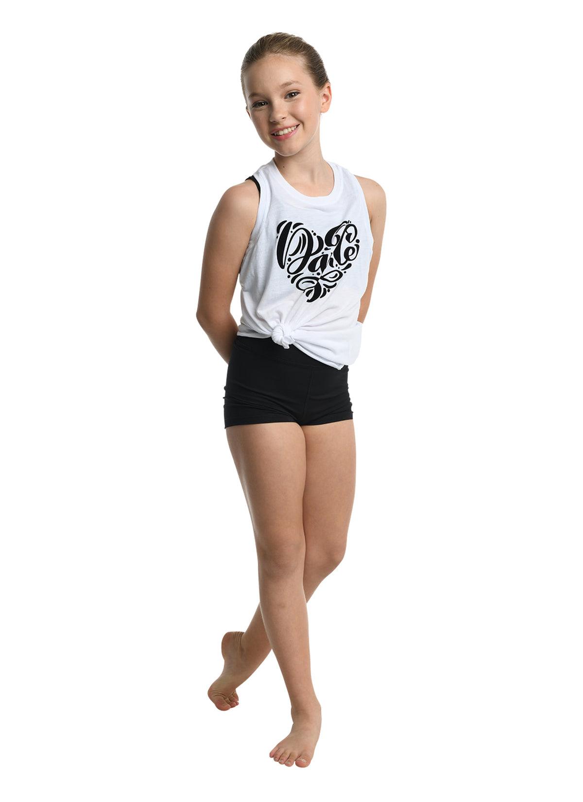 DanzNMotion Kids Heart Full of Dance Tank Top - Cute Dancewear for Girls & Toddlers - Perfect for Ballet, Jazz, Dance Classes & Performances
