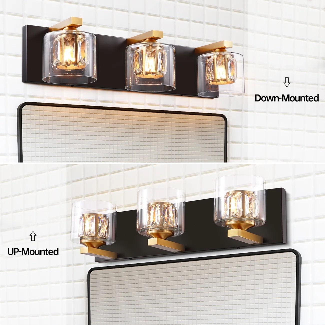 Kolt Modern 3-Light Bathroom Vanity Light Fixture - Brushed Nickel Finish for Bathroom, Powder Room & Dressing Area Lighting