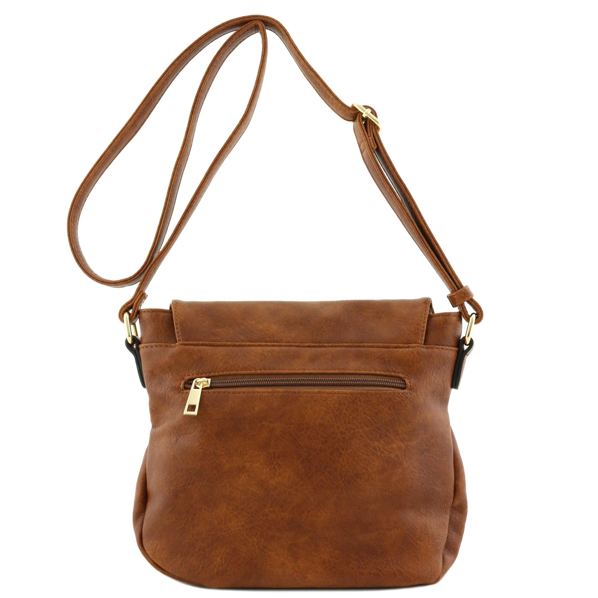 Stylish Tassel Accent Crossbody Bag with Flap Top - Tan Leather Shoulder Bag for Women | Perfect for Everyday Use, Travel & Date Night