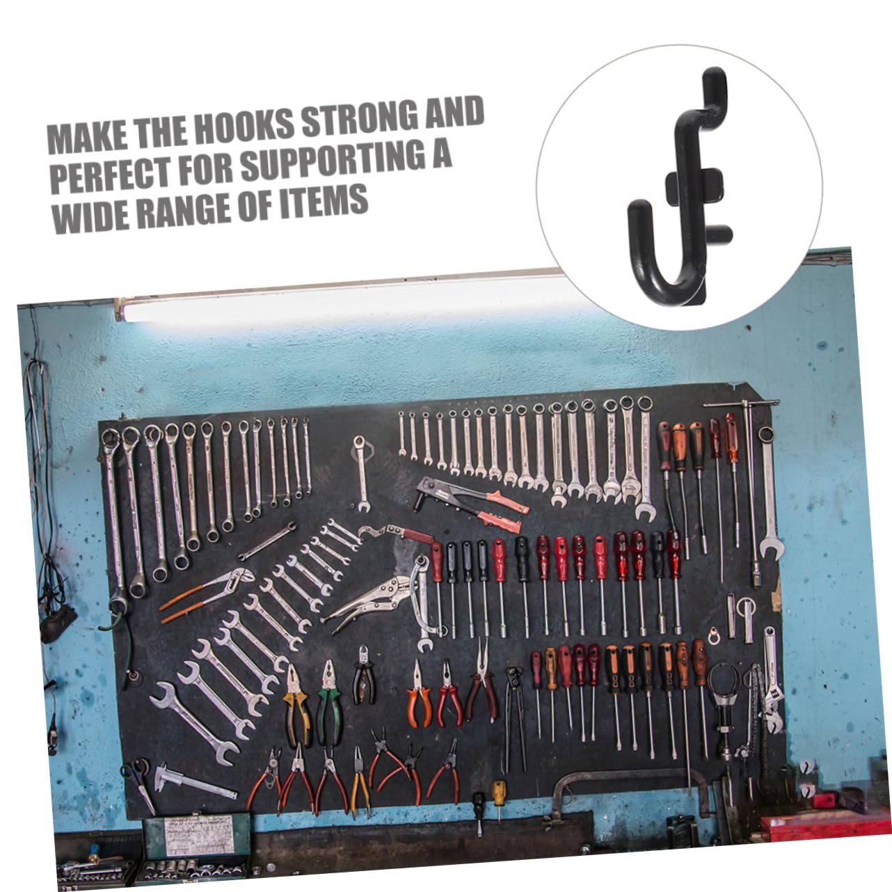 Homoyoyo 10-Piece Pegboard Hooks Set - Heavy Duty Plastic Tool Hangers for Garage Organization, Wall Mount Storage for Drills, Pliers & Tools - Perfect for Workshop, Garage & DIY Projects