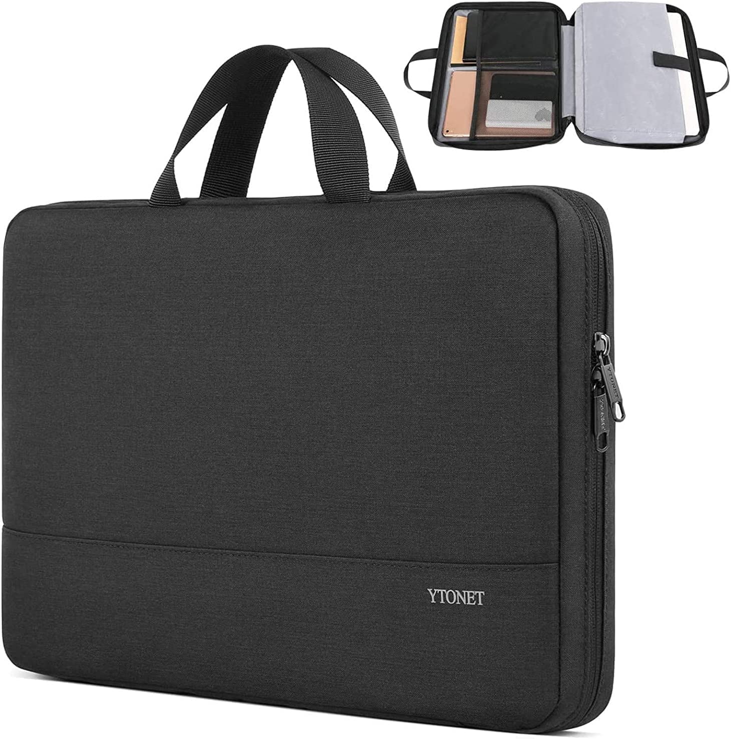 Ytonet 17.3 Inch Water Resistant Laptop Sleeve Case - TSA Approved Travel & Business Laptop Cover with Handle, Compatible with HP, Dell, Lenovo, Asus Chromebooks & Notebooks, Black - Perfect for Office, School & Daily Commute