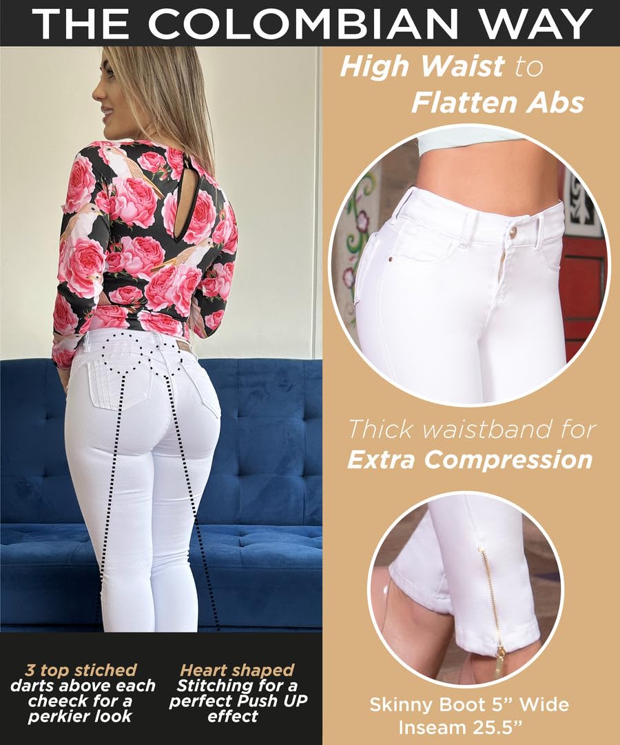 Colombian Butt Lifting Jeans for Women - Boot Cut Denim Pants with Rear Enhancement | Perfect for Night Out, Date Night & Body Shaping