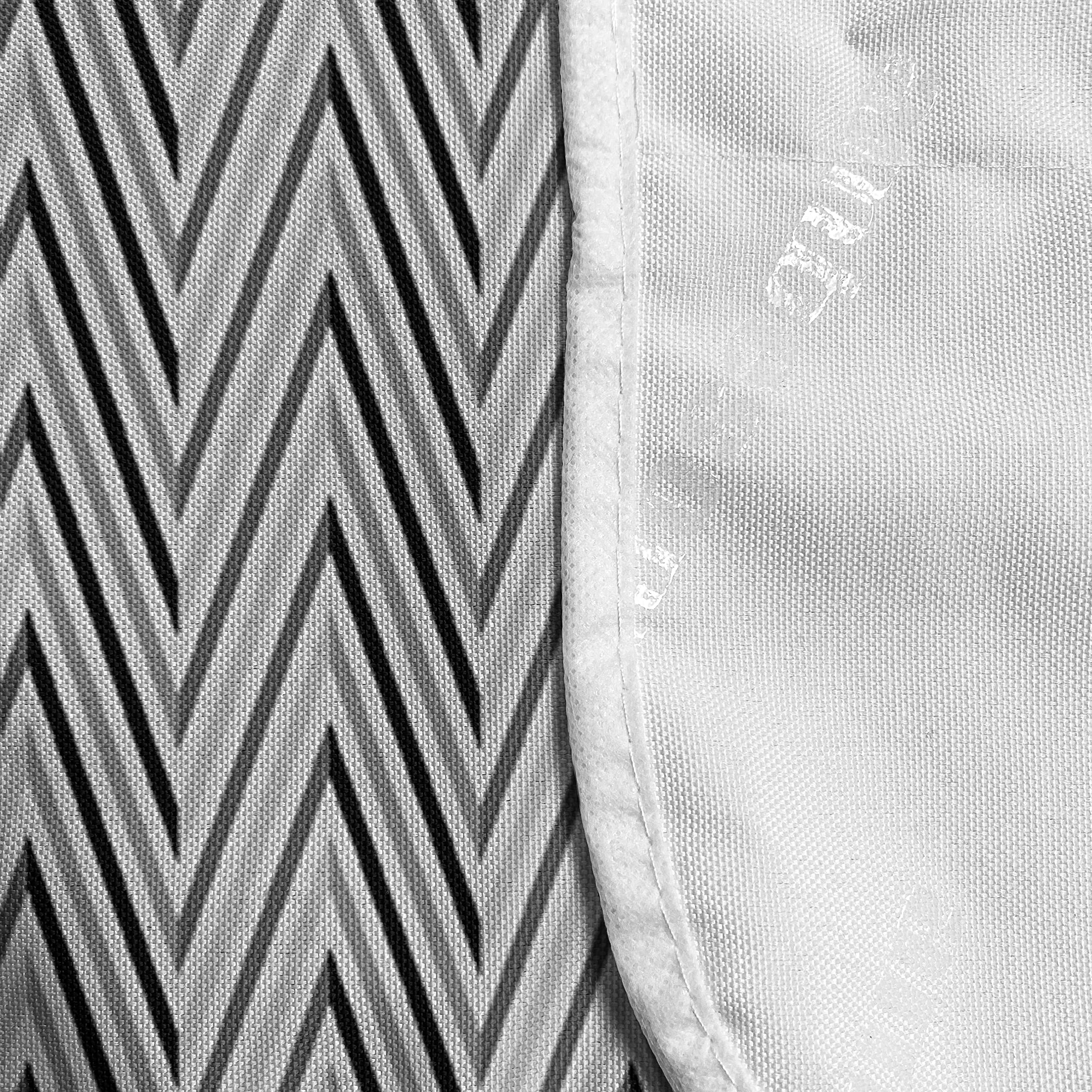 Ambesonne Grey Chevron Microwave Cover - Waterproof Herringbone Vintage Design with Pockets - 36