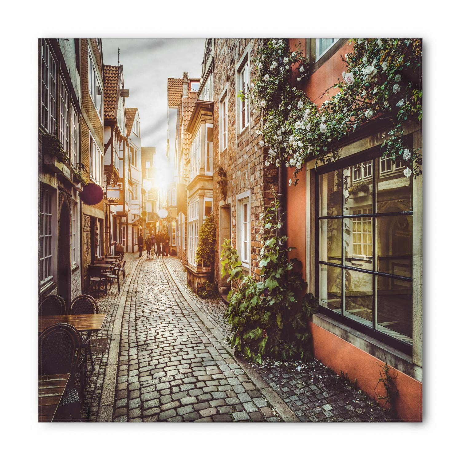Ambesonne Vintage Europe City Bandana - Unisex Head & Neck Scarf for Men & Women - Perfect for Travel, Outdoor Activities & Fashion Accessories