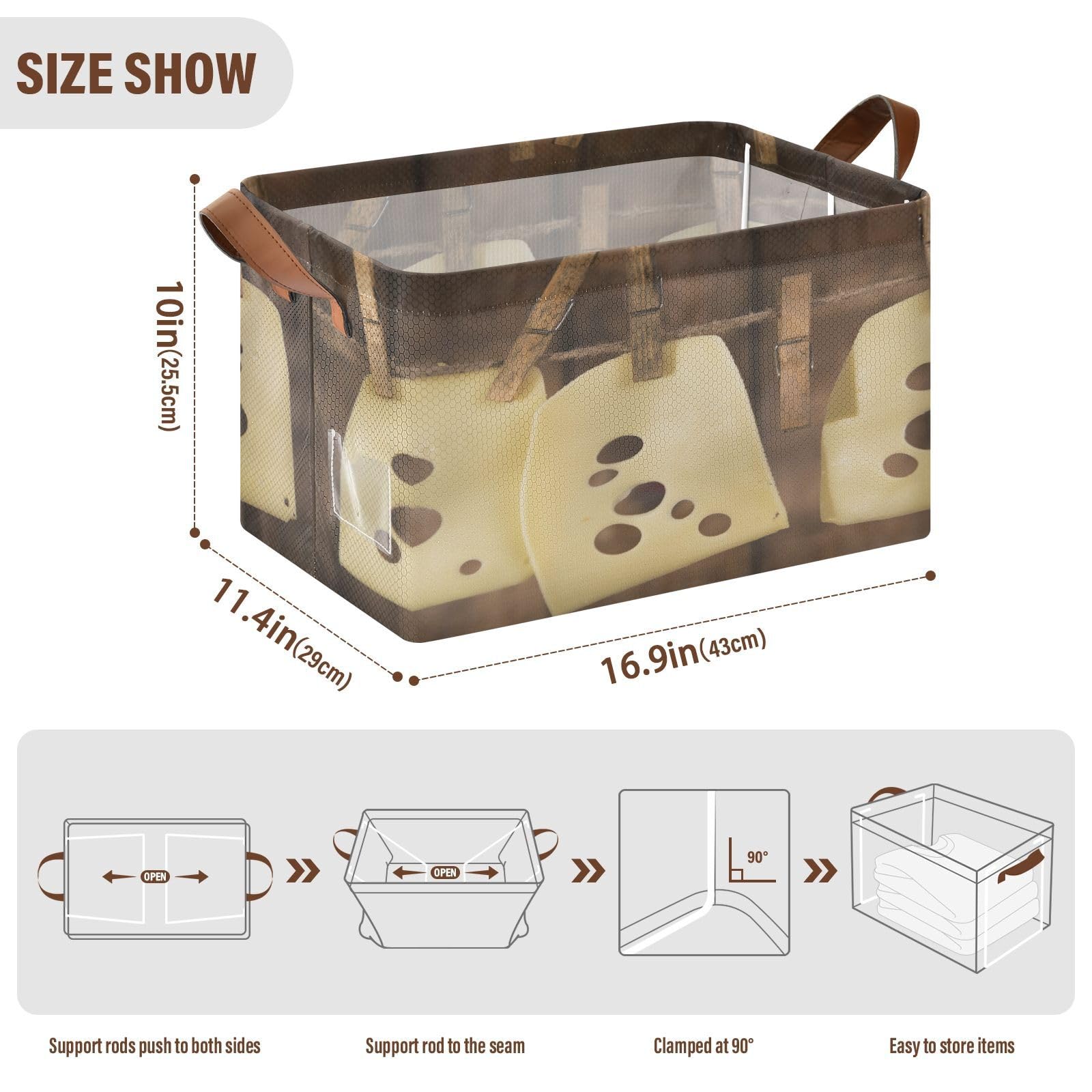 Foldable Under Bed Storage Bins with Handles - Swiss Cheese Design Collapsible Organizer Box with Metal Frame for Closet, Cabinet, Bedroom (2-Pack) - Perfect for Seasonal Clothing, Blankets & Toy Storage