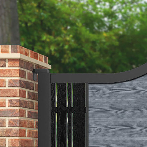 Classic Linea Curved Top Driveway Gate - Anthracite Finish - End Screen - Perfect for Residential & Commercial Property Security