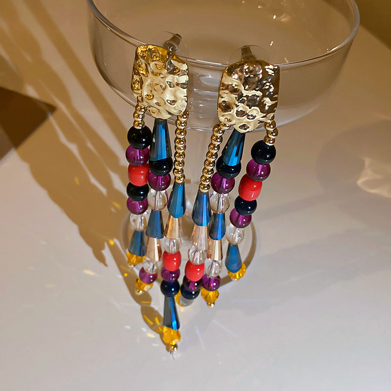 Boho Colorful Crystal Chandelier Earrings for Women | HE6477 | Elegant Dangle Earrings for Party, Wedding & Special Occasions