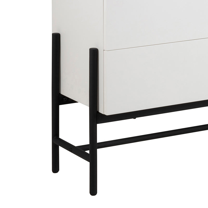 Modern MOGEN Sideboard Buffet Cabinet 185cm - White & Black Finish for Dining Room Storage & Living Room Organization