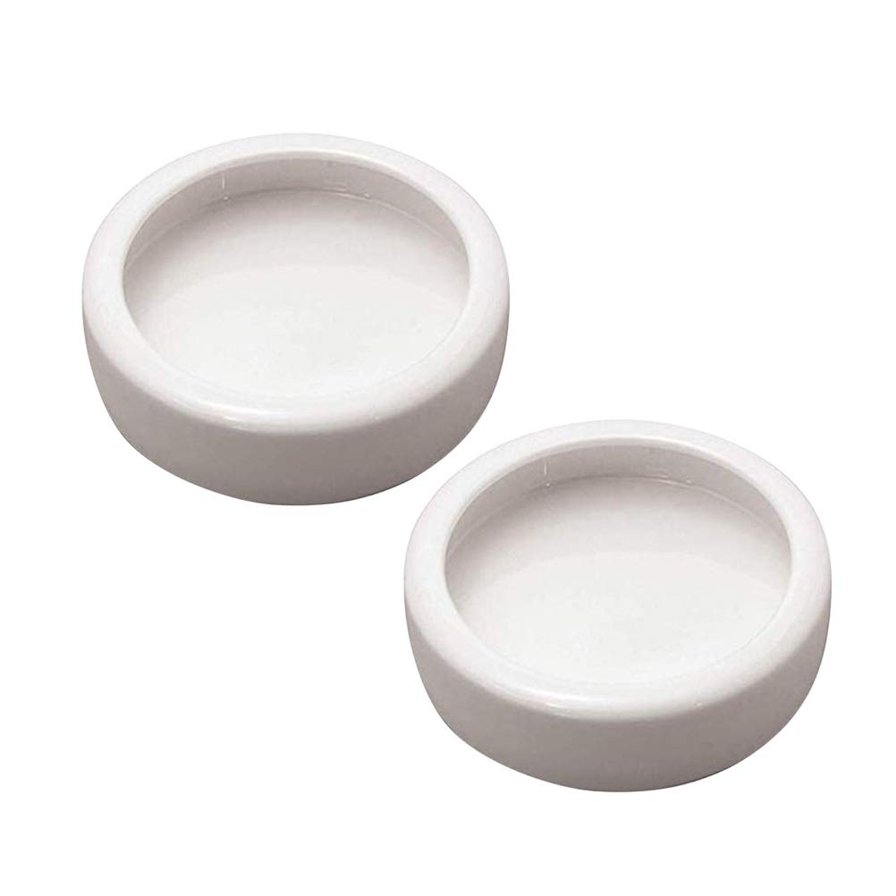 POPETPOP 2-Pack Ceramic Shrimp Feeding Bowls - Round Food Dish for Shrimp, Crawfish & Aquatic Pets - Perfect for Aquarium, Fish Tank & Aquatic Habitat Use
