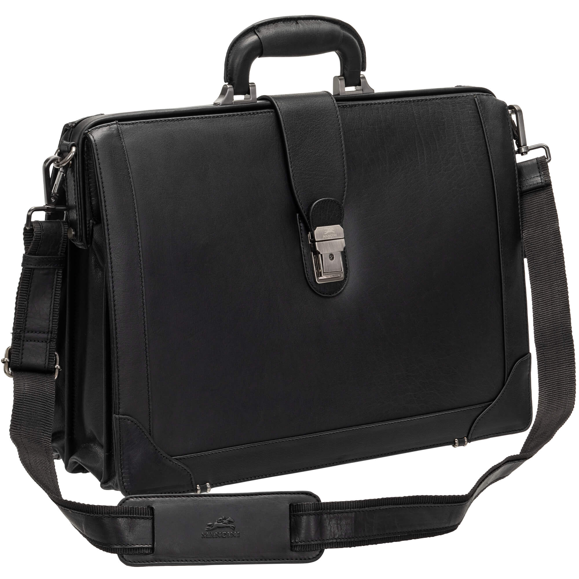 Premium Buffalo Leather Litigator Briefcase for 17.3