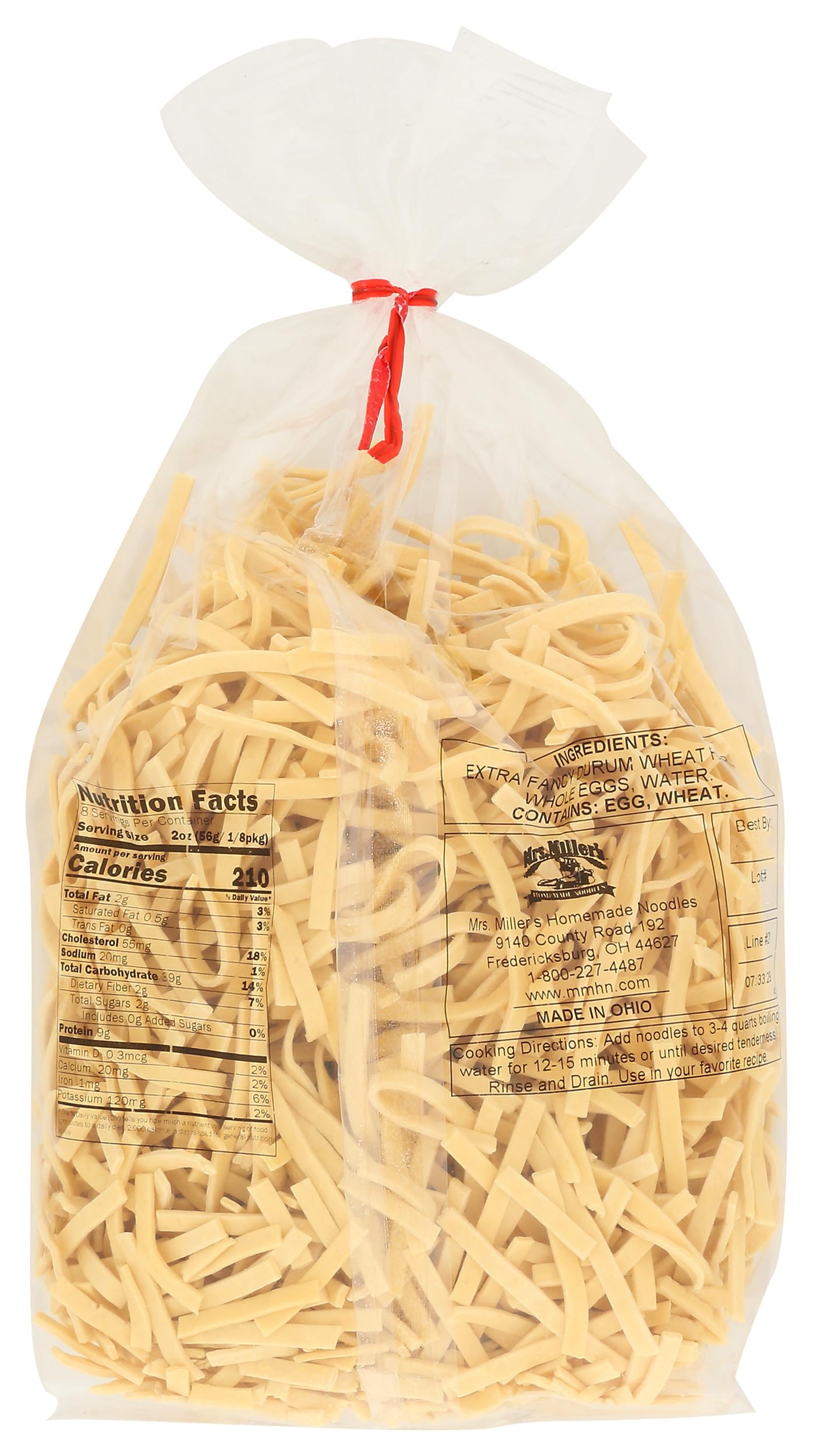 Mrs. Miller's Homemade Old Fashioned Egg Noodles - Traditional Kluski Pasta, 16 oz (Pack of 1) | Perfect for Soups, Casseroles & Family Dinners