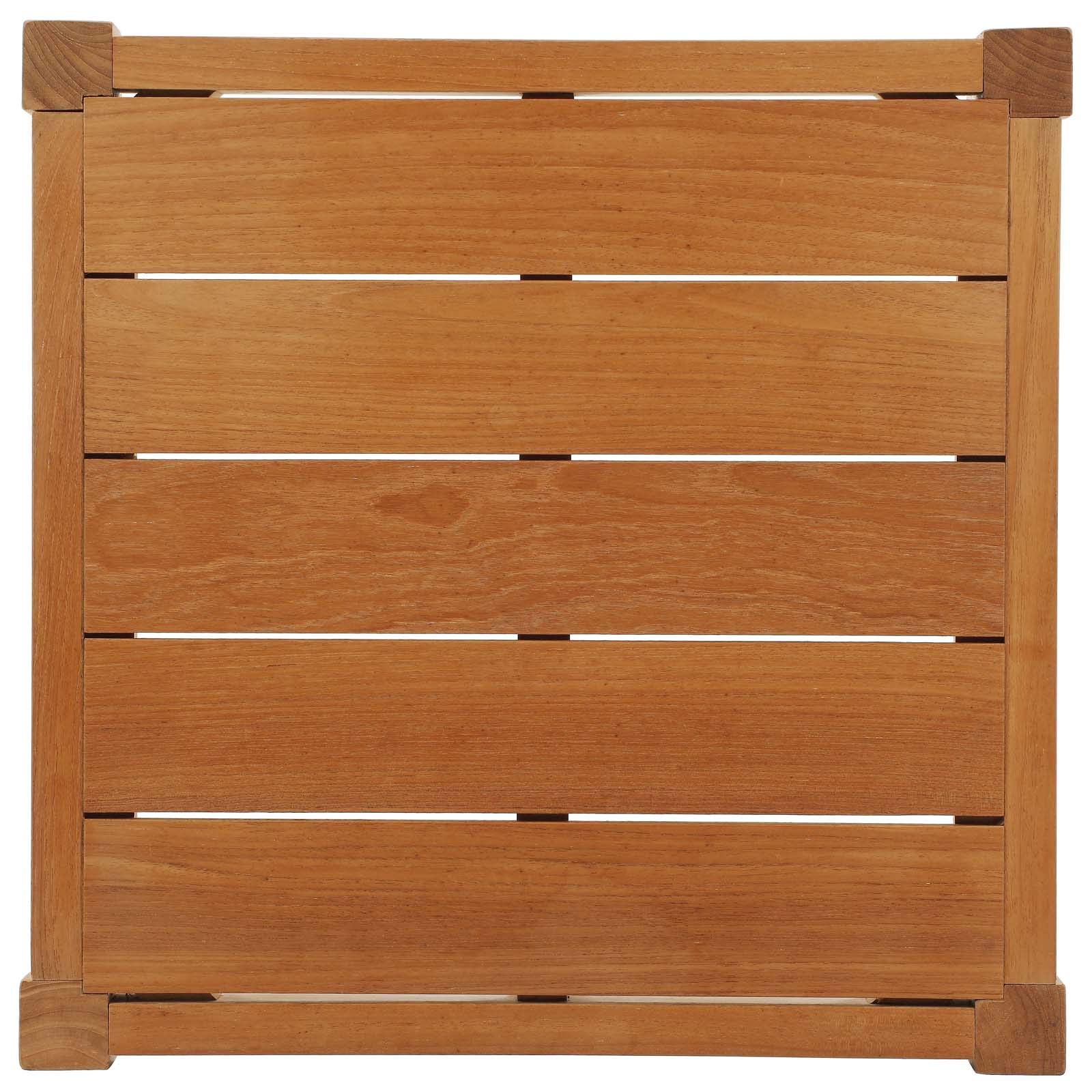 Modern Outdoor Side Table - Natural Wood Patio Balcony Garden Furniture for Contemporary Urban Spaces | Perfect for Coffee, Drinks & Decor in Backyard, Terrace or Poolside