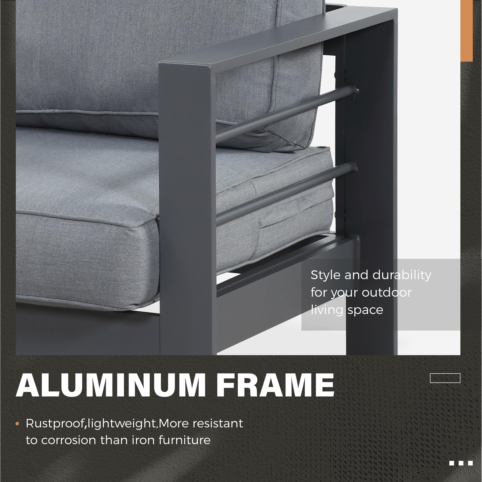 2-Piece Solaste All-Weather Aluminum Patio Furniture Set - Modern Outdoor Metal Armchairs with Cushions (Grey) - Perfect for Garden, Poolside & Backyard Relaxation