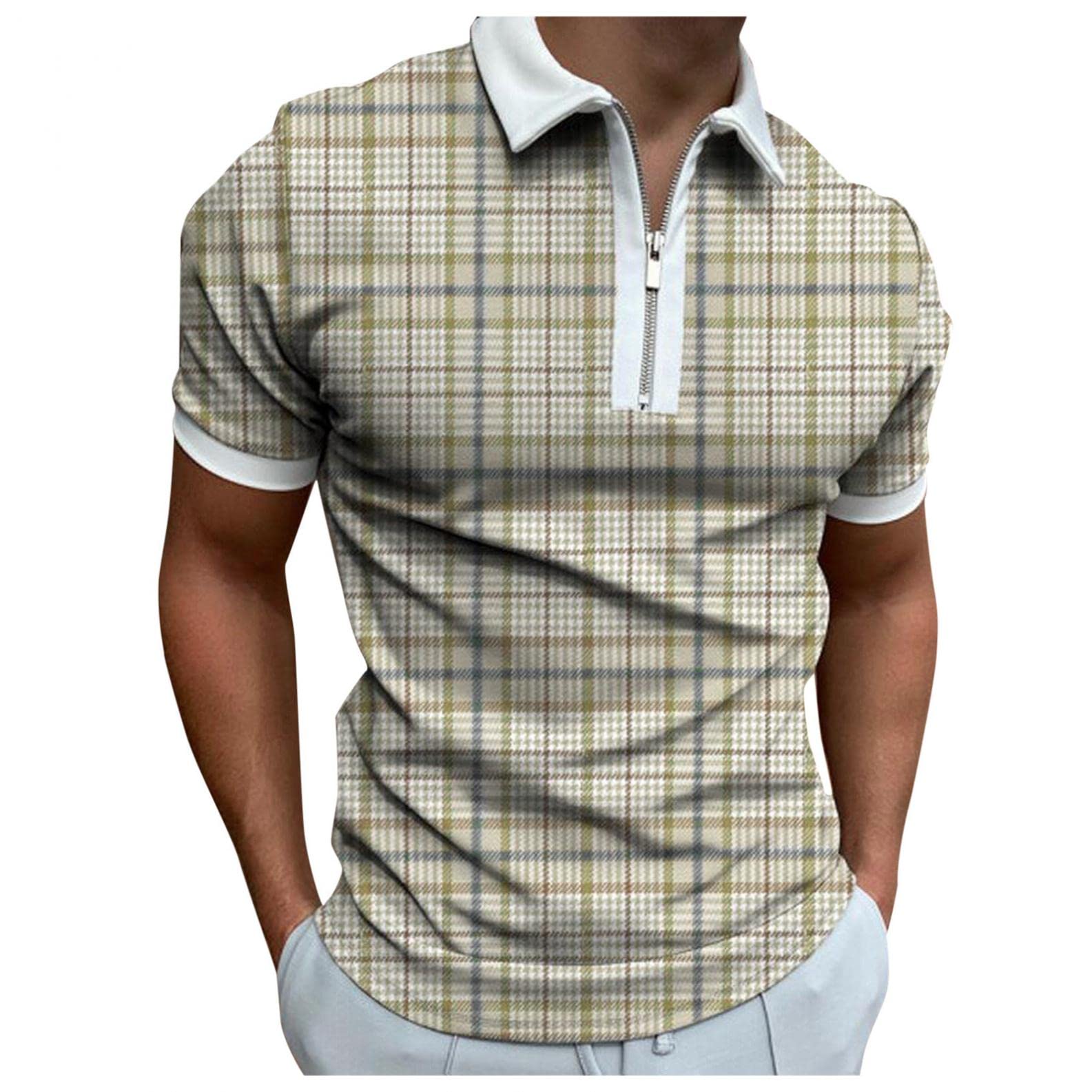 Slim Fit Men's Polo Shirts - Vintage Striped for Casual Wear