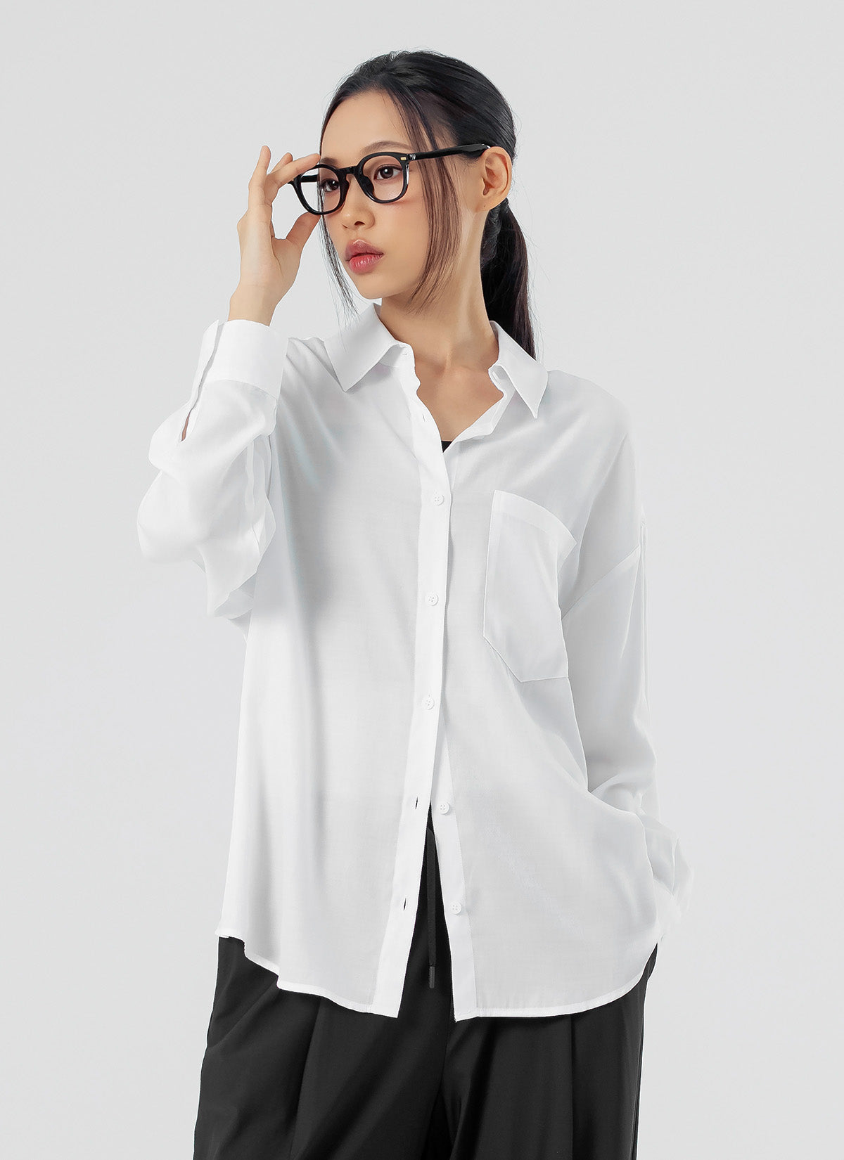 Stylish Drape Loose Fit Shirts for Women - Comfortable & Trendy Casual Blouses - Perfect for Work, Weekend Outfits & Layering