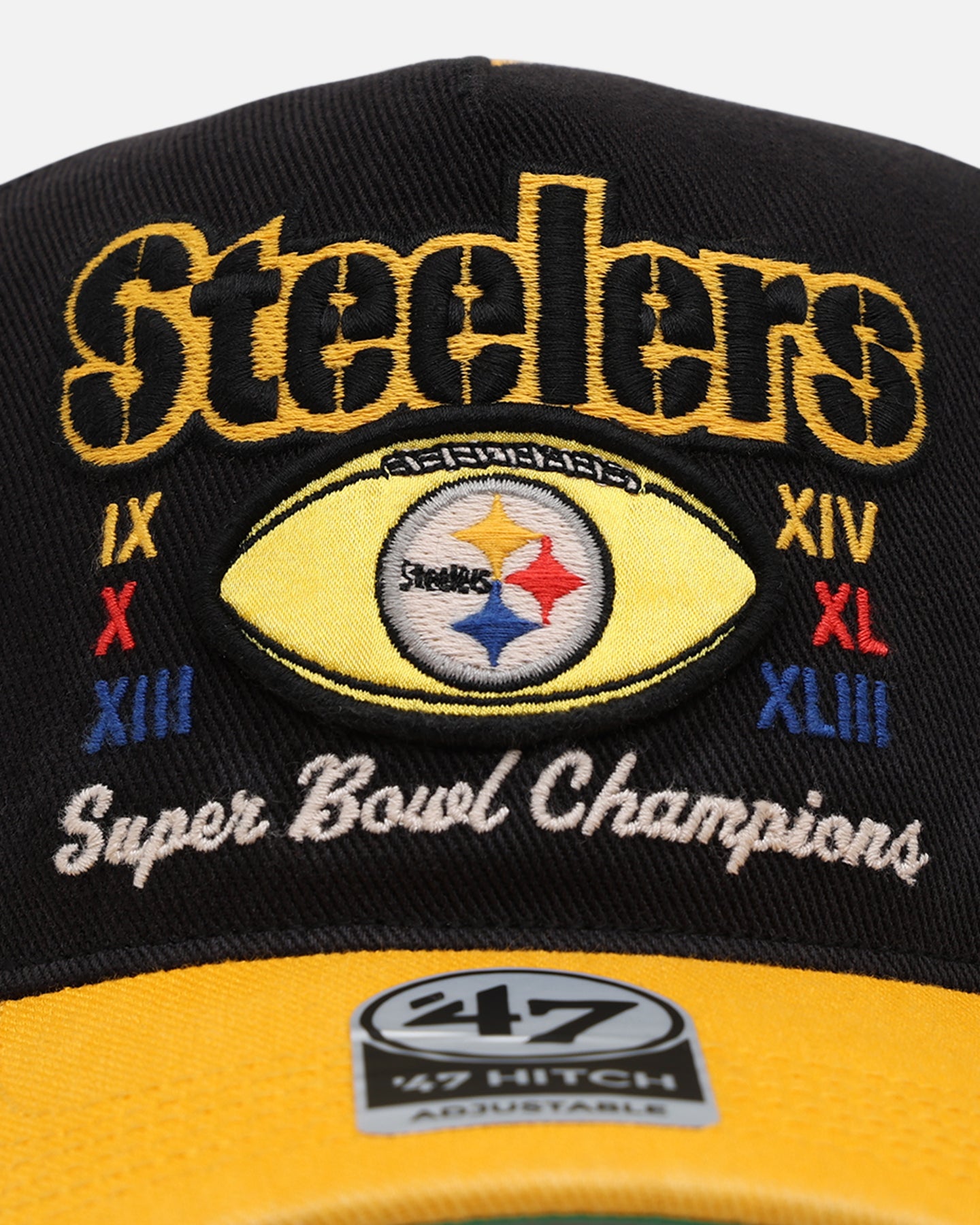 47 Brand Pittsburgh Steelers 'NFL Trophy Case' Premium Hitch Snapback Black/Yellow - Official NFL Licensed Hat for Football Fans & Game Day Outfits