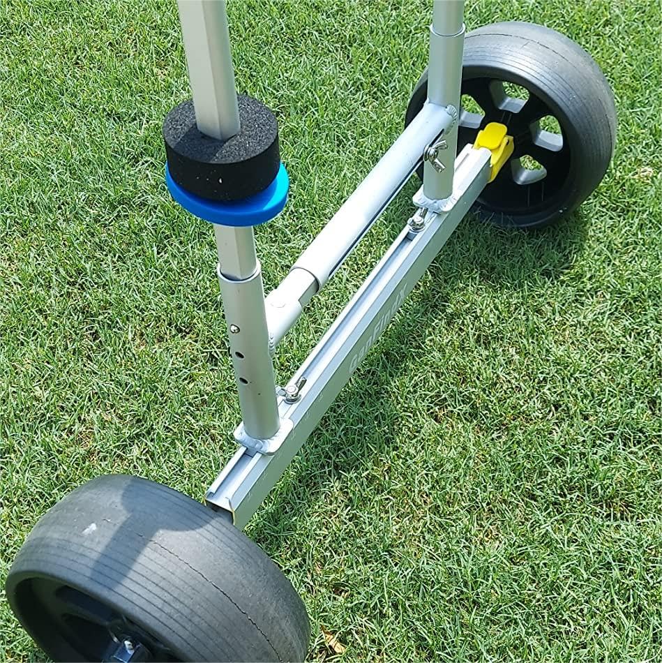 **GanFindX Adjustable Aluminum Kayak Cart - Quick-Detachable Sit-On-Top Kayak Dolly with Wide No-Flat Wheels & Scupper Hole Pad - Perfect for Fishing, Camping, and Beach Adventures**