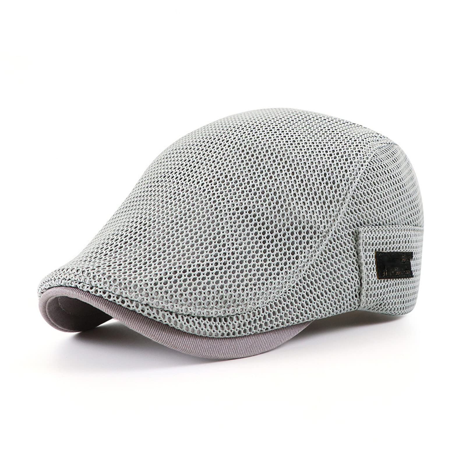 KIAZHAO Breathable Mesh Newsboy Cap for Men - Summer Golf Hat & Outdoor Flat Cap - Solid Color Boina Gorro for Casual Wear, Golfing, and Outdoor Activities