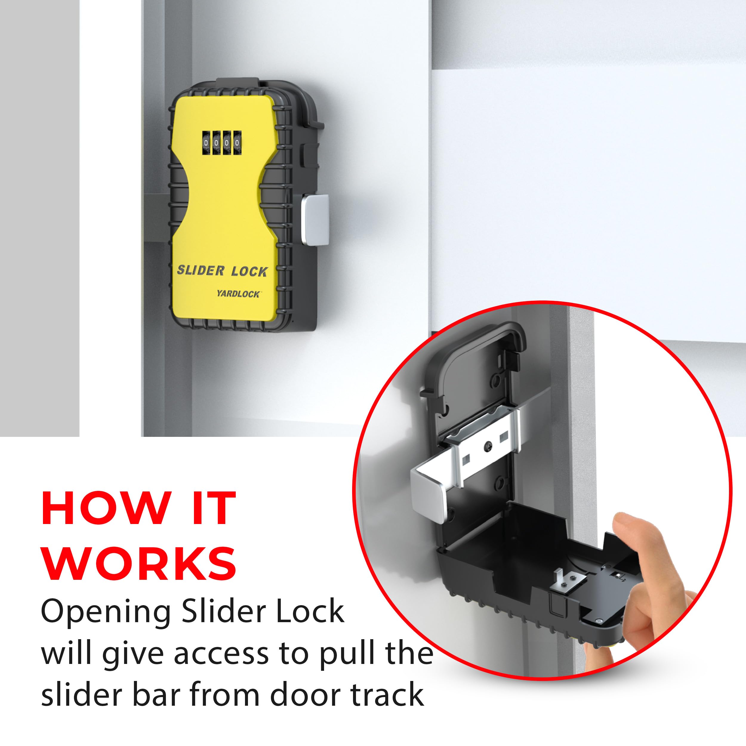 Keyless Garage Door Slider Lock - Heavy Duty Secure Deadbolt for Home & Business - Easy Installation - Weatherproof Design - Perfect for Residential & Commercial Garage Security (1 Pack)