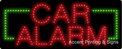High Impact Car Alarm Flashing & Animated LED Sign - Energy Efficient Vehicle Security Warning Light for Parking, Theft Deterrent & Road Safety