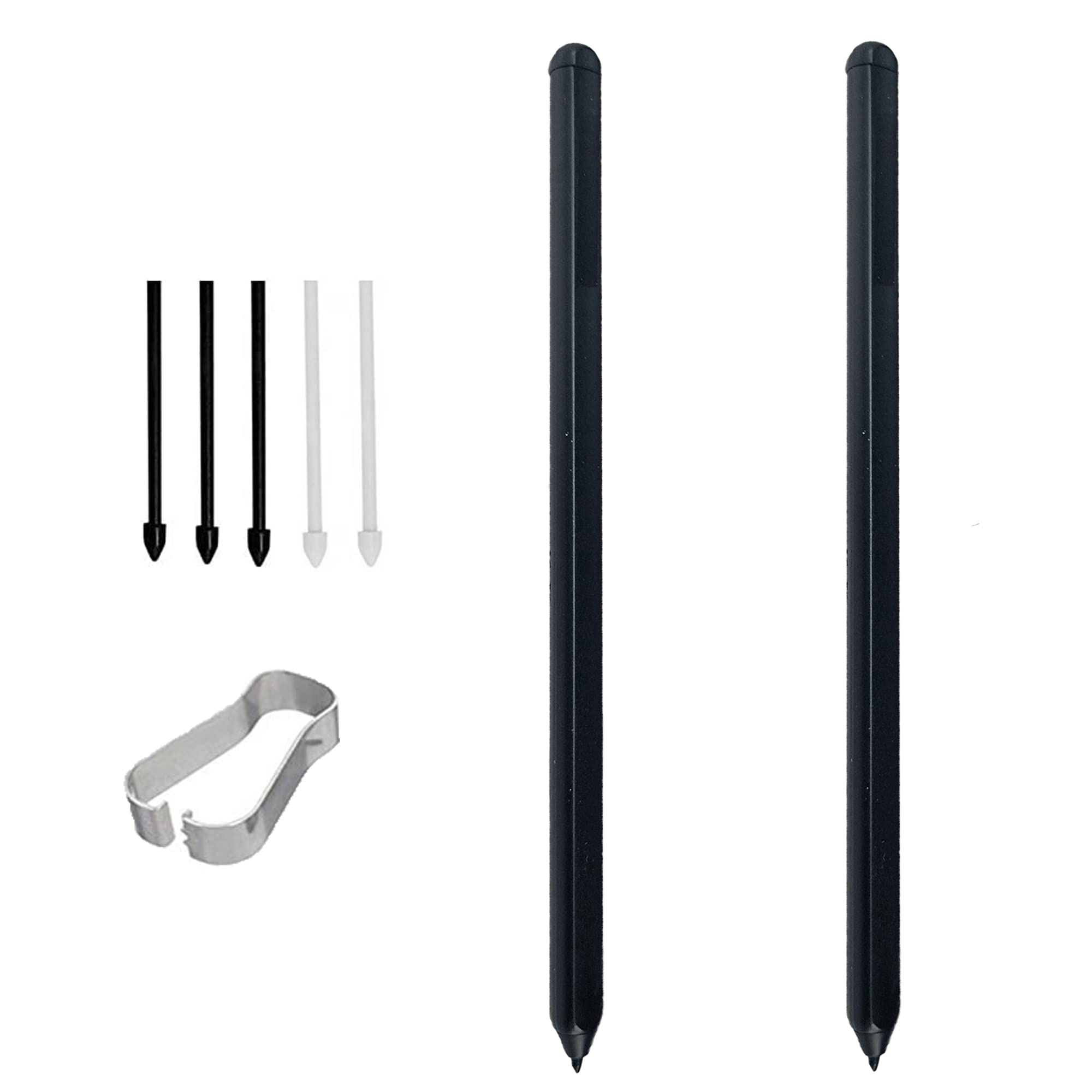 2 Pack S21 Ultra S Pen Stylus for Samsung Galaxy S21 Ultra 5G - Non-Bluetooth Version with 5 Replacement Tips (Black) - Perfect for Note Taking, Drawing & Precise Screen Navigation