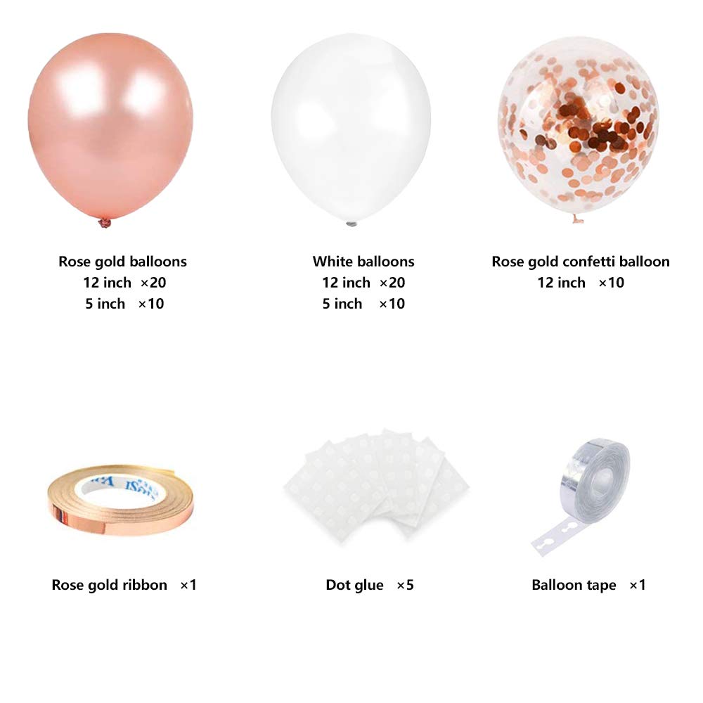 70pcs 12 Inch Rose Gold Balloons Garland Kit - Premium Party Decorations for Weddings, Bachelorette Parties, Bridal Showers, Engagements, Birthdays & Baby Showers | Elegant Home & Event Decoration