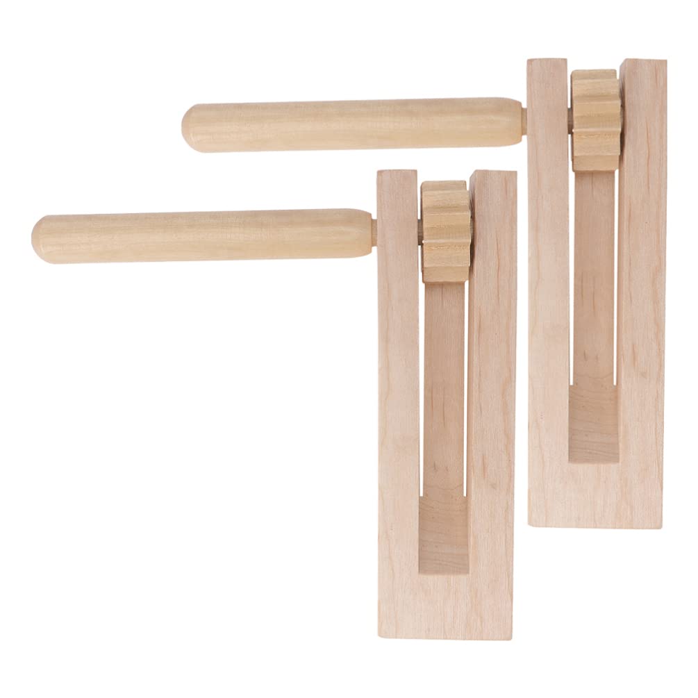 NUOBESTY 2Pcs Handmade Wooden Matraca Toy - Traditional Spinning Rattle Noise Maker for Cheering, Games, Parties & Celebrations - Perfect for Festivals, Sporting Events and Mexican Fiestas