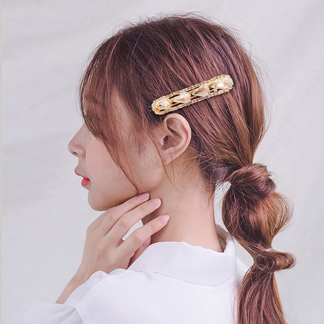 Licogel Rhinestone Hair Clips for Women - 3PCS Alloy Duckbill Barrettes, Lightweight Hairpins for Girls & Adults | Perfect for Weddings, Parties & Daily Styling