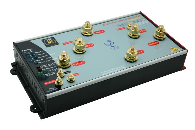 Sterling Power ProSplit R Zero Volt Drop Marine Battery Isolator - 12V, 2 Input x 130A, 4 Output - Perfect for Boats, RVs, and Off-Grid Power Systems