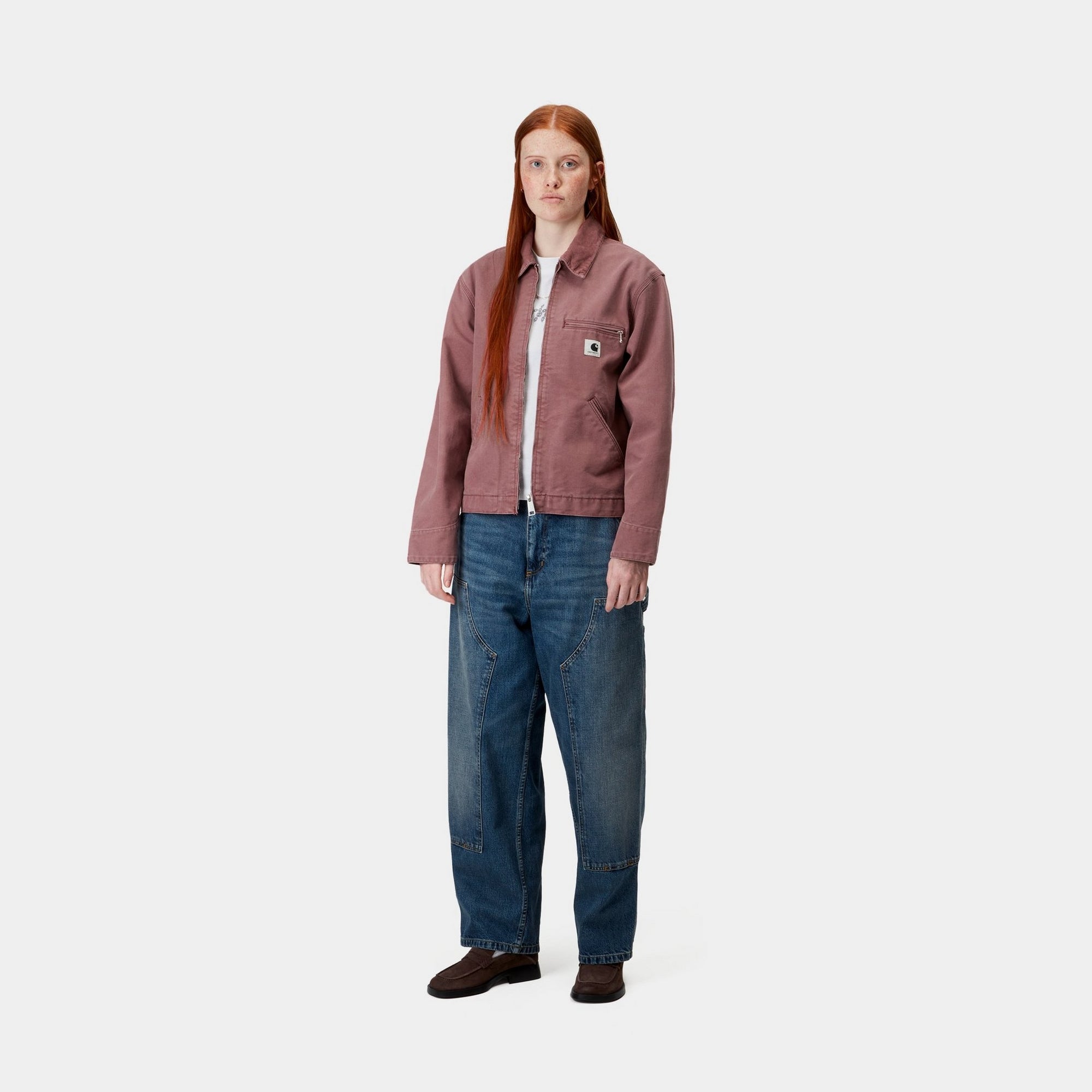 Women's OG Detroit Jacket - Dusky Pink Stone Canvas Waterproof Windbreaker | Vintage Style Winter Coat for Outdoor Hiking & Urban Streetwear Fashion