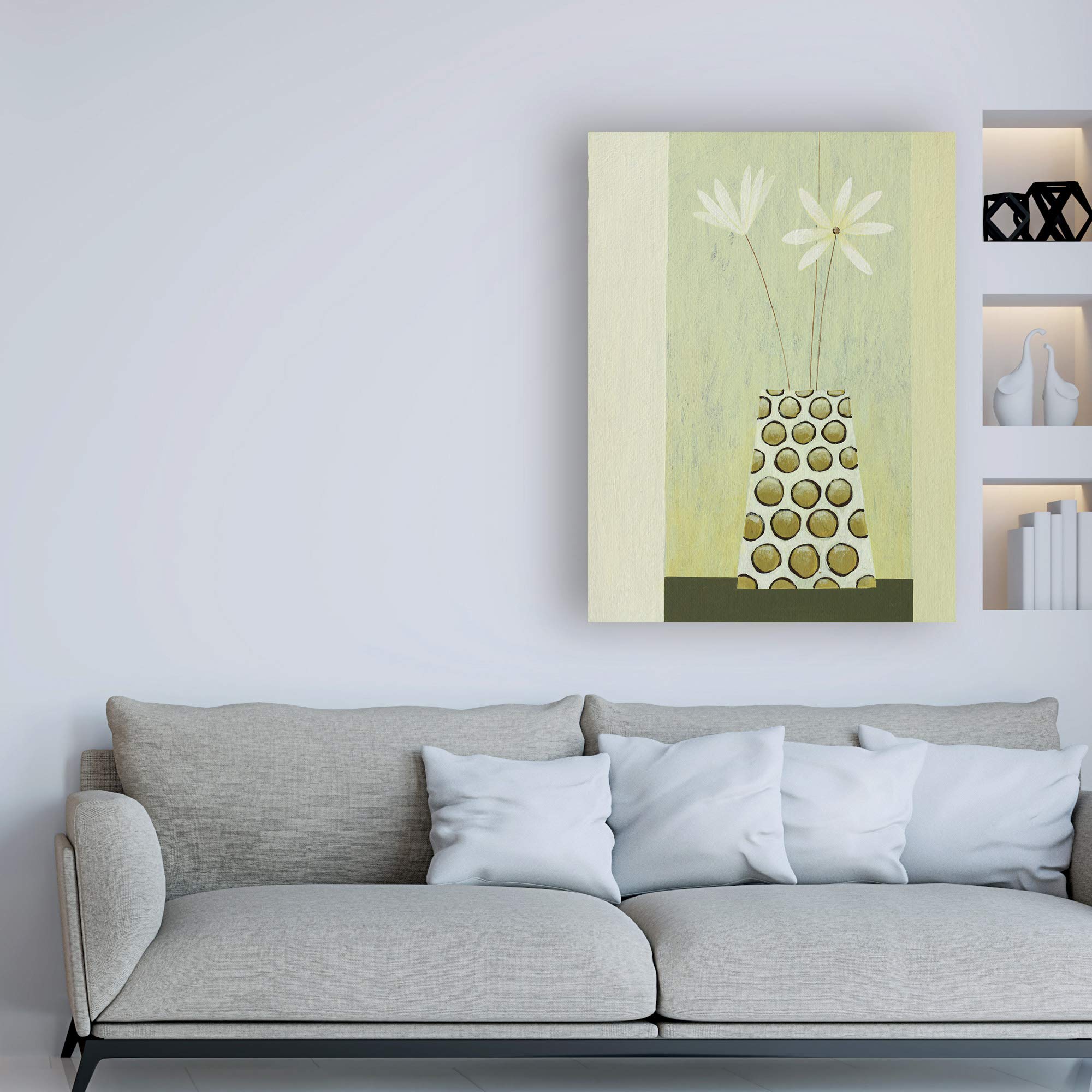 Pablo Esteban Flowers in a Beveled Vase Art Print - 24x32 Inch Floral Wall Decor - Premium Trademark Fine Art for Living Room, Bedroom & Office