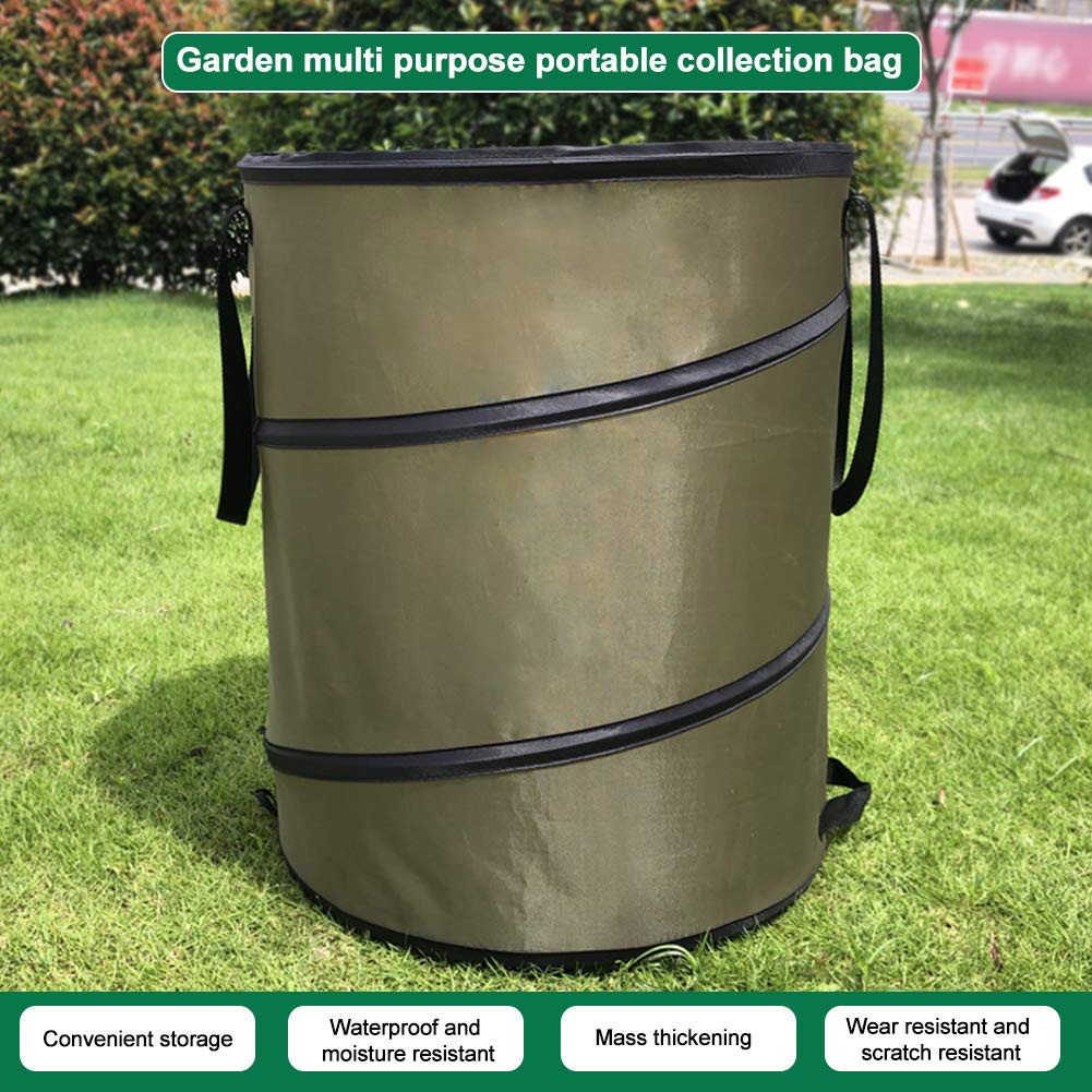10 Gallon Collapsible Gardening Bag - Portable Pop-Up Outdoor Trash Can with Release Buckle for Leaves & Yard Waste | Perfect for Gardening, Camping & Home Use