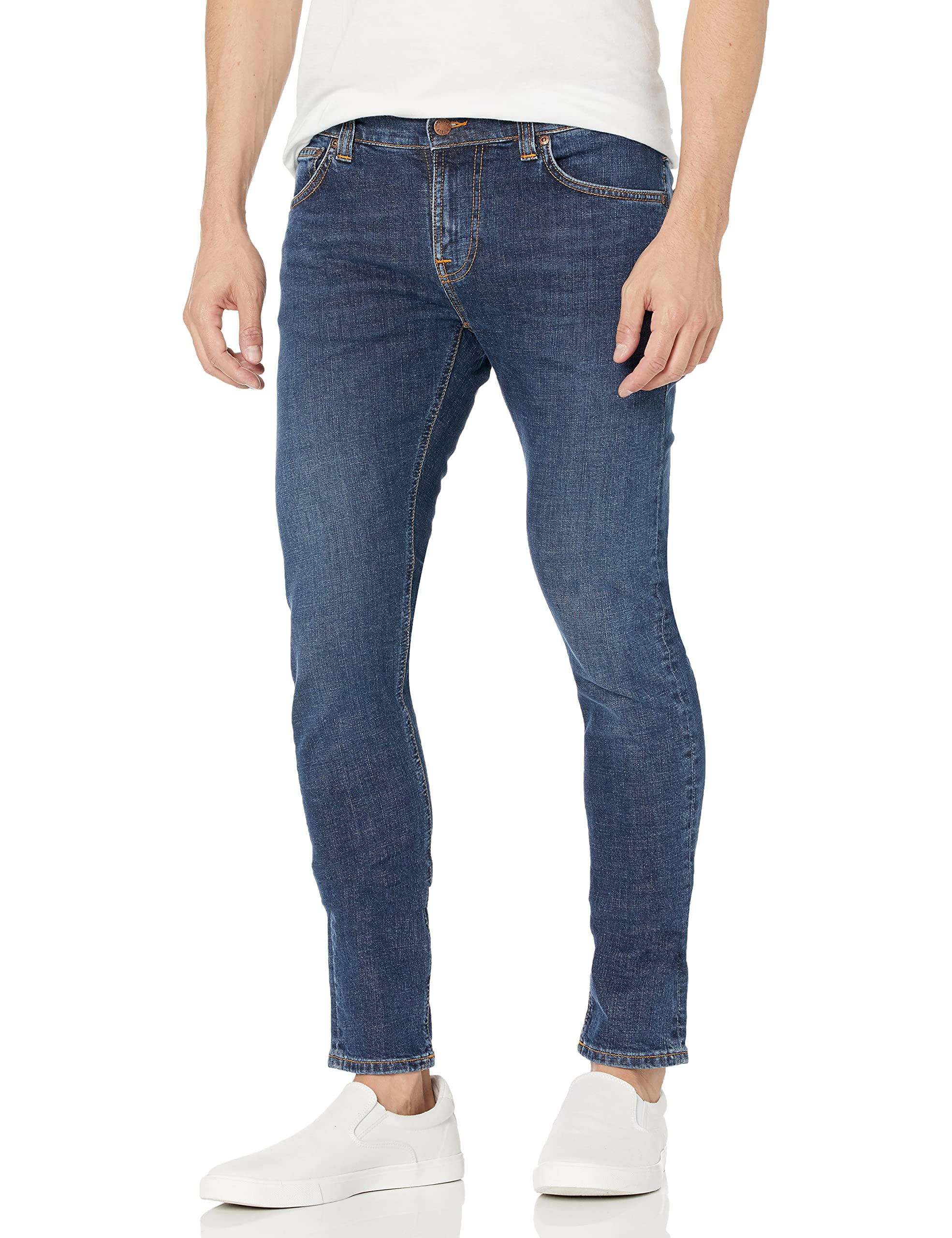 Nudie Jeans Men's Boyfriend Jeans - Slim Fit Stretch Denim Pants for Men | Casual Wear & Everyday Comfort