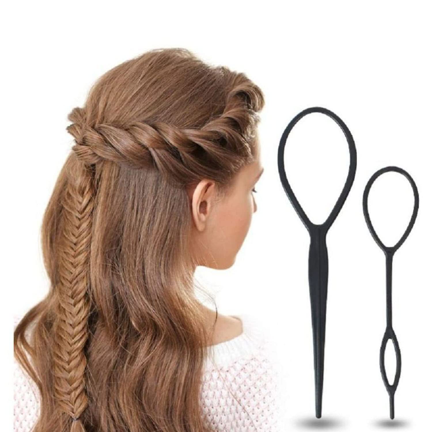 ASG 6-Piece Hair Braiding Tool Kit for Ponytails & French Braids – DIY Hair Styling Accessories with Hair Loops & Tail Tools – Perfect for Salon, Home Use & Travel Styling