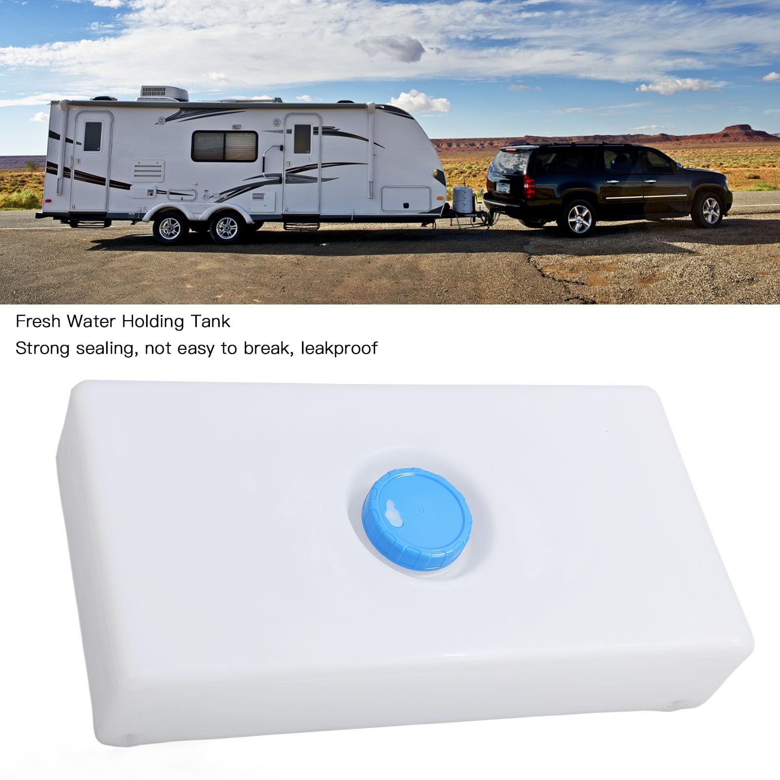 8 Gallon RV Water Holding Tank - Leakproof Fresh & Gray Water Storage with 85mm Inlet - Durable LLDPE for Trailers, Yachts, Boats - Perfect for Camping, Road Trips & Marine Use