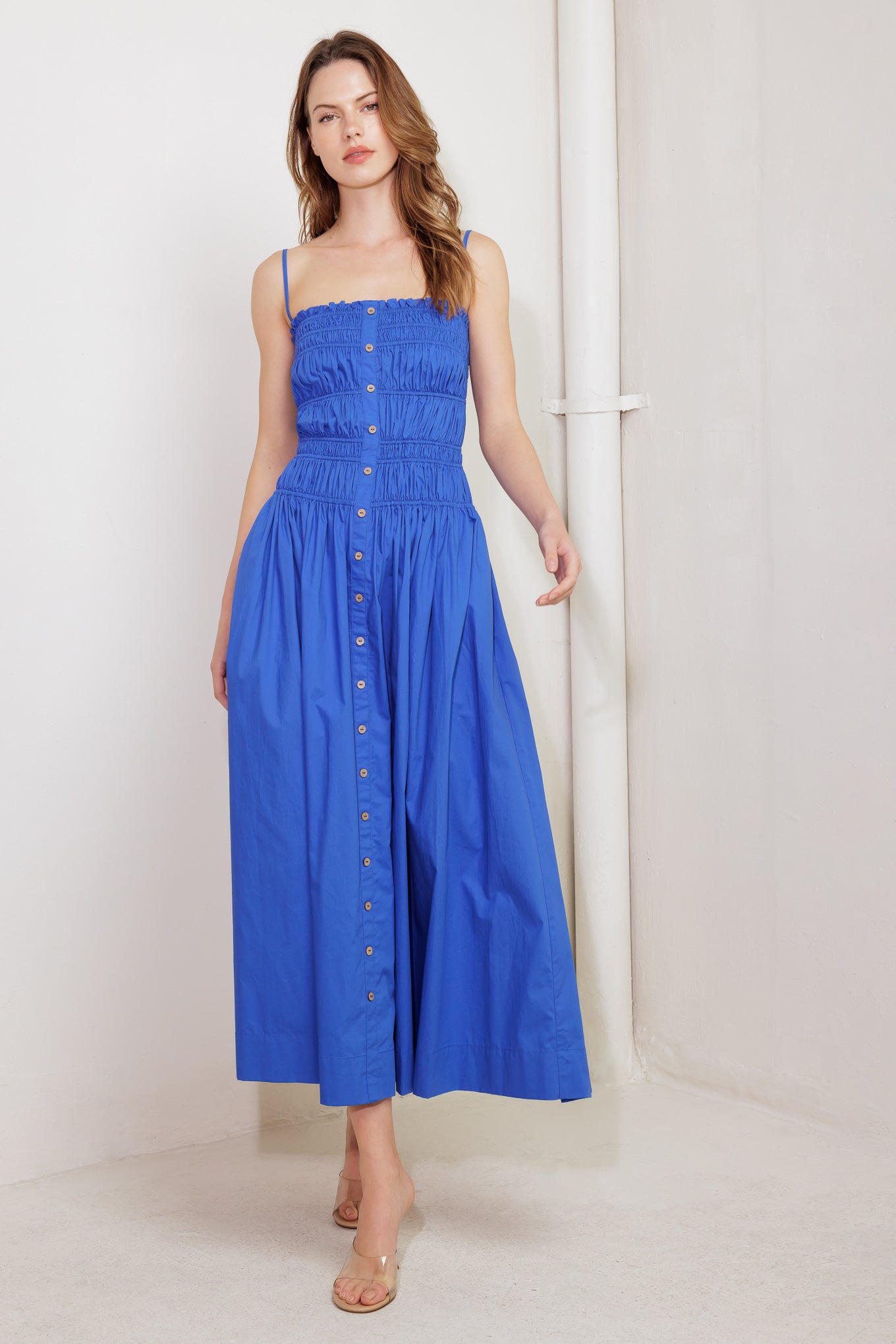 MOONLIGHT MIDI DRESS in Cobalt Blue - Elegant Women's Party Cocktail Dress for Evening Events & Special Occasions