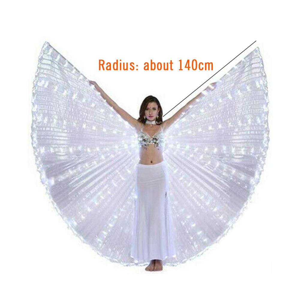 MVPACKEEY Isis Wings for Belly Dance - LED Angel Wings for Women - Light Up Fairy Wings for Halloween, Christmas - Performance Accessories - Perfect for Dance Shows, Costume Parties & Festive Events