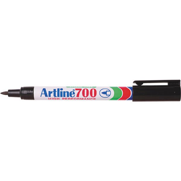Artline 700 Permanent Marker Fine Tip Black - 12 Pack for Office, School & Home Use - Ideal for Labeling, Crafting & Writing on Various Surfaces