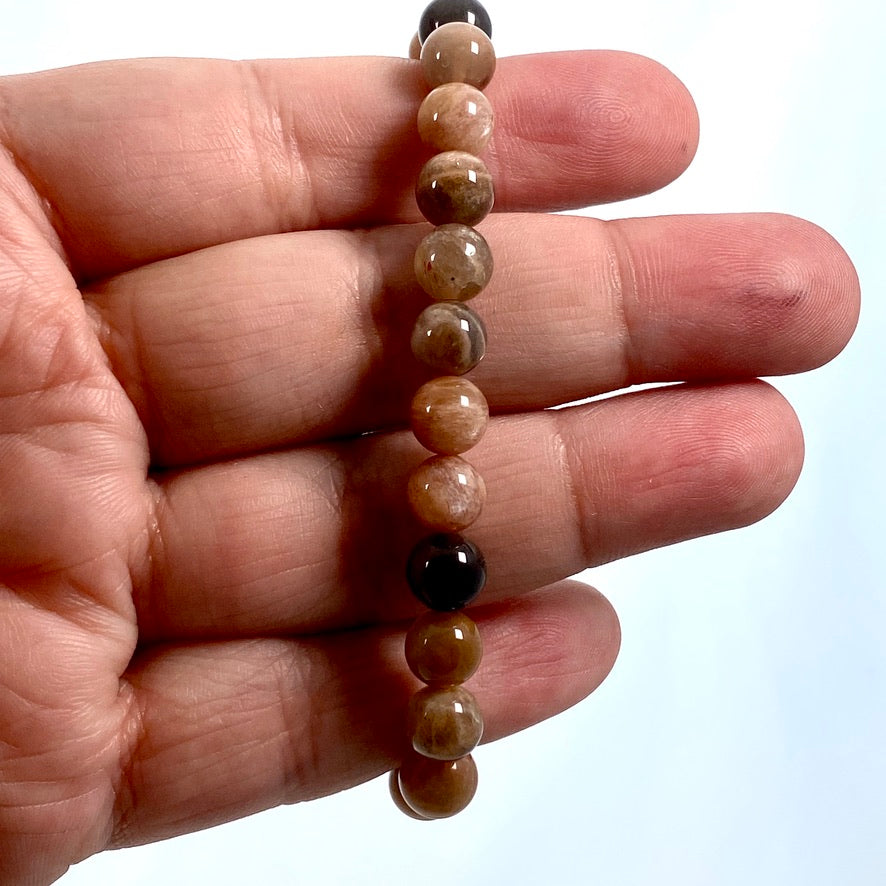 Moonstone Bracelet - Black & Mixed Color Gemstone Jewelry for Women - Perfect for Meditation, Healing & Spiritual Gifts