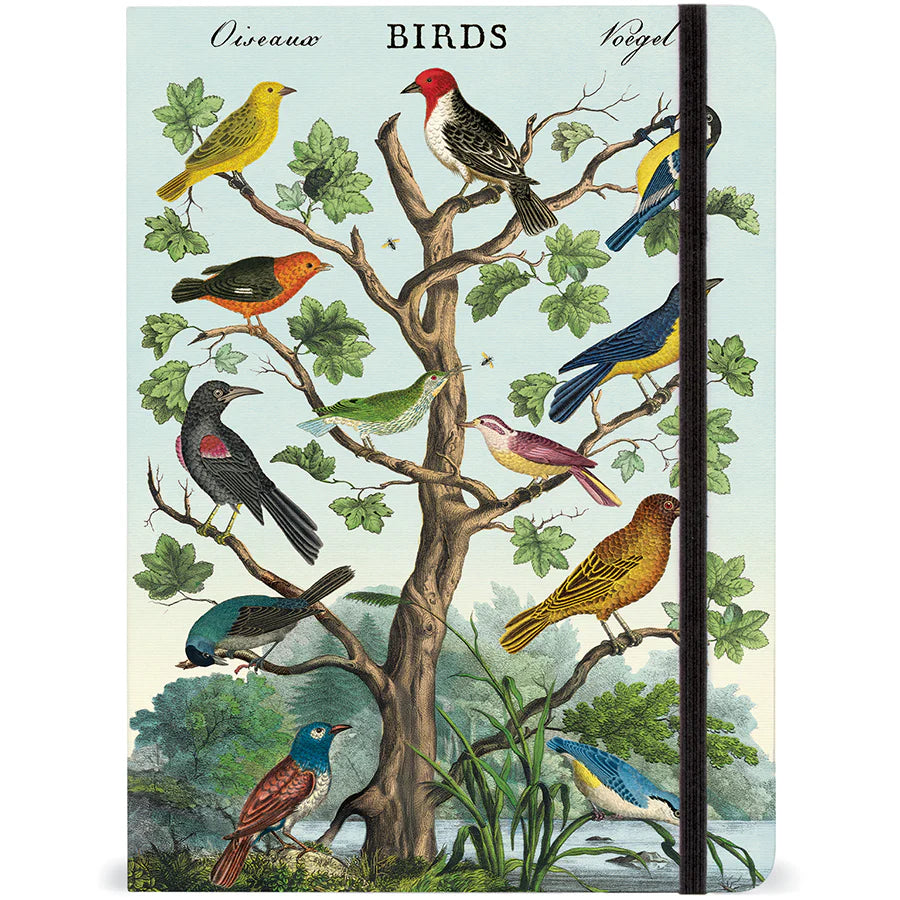 Cavallini & Co. Large Notebook with Birds on a Tree Design - Premium Lined Journal for Writing, Sketching & Note Taking - Perfect Gift for Nature Lovers & Stationery Enthusiasts