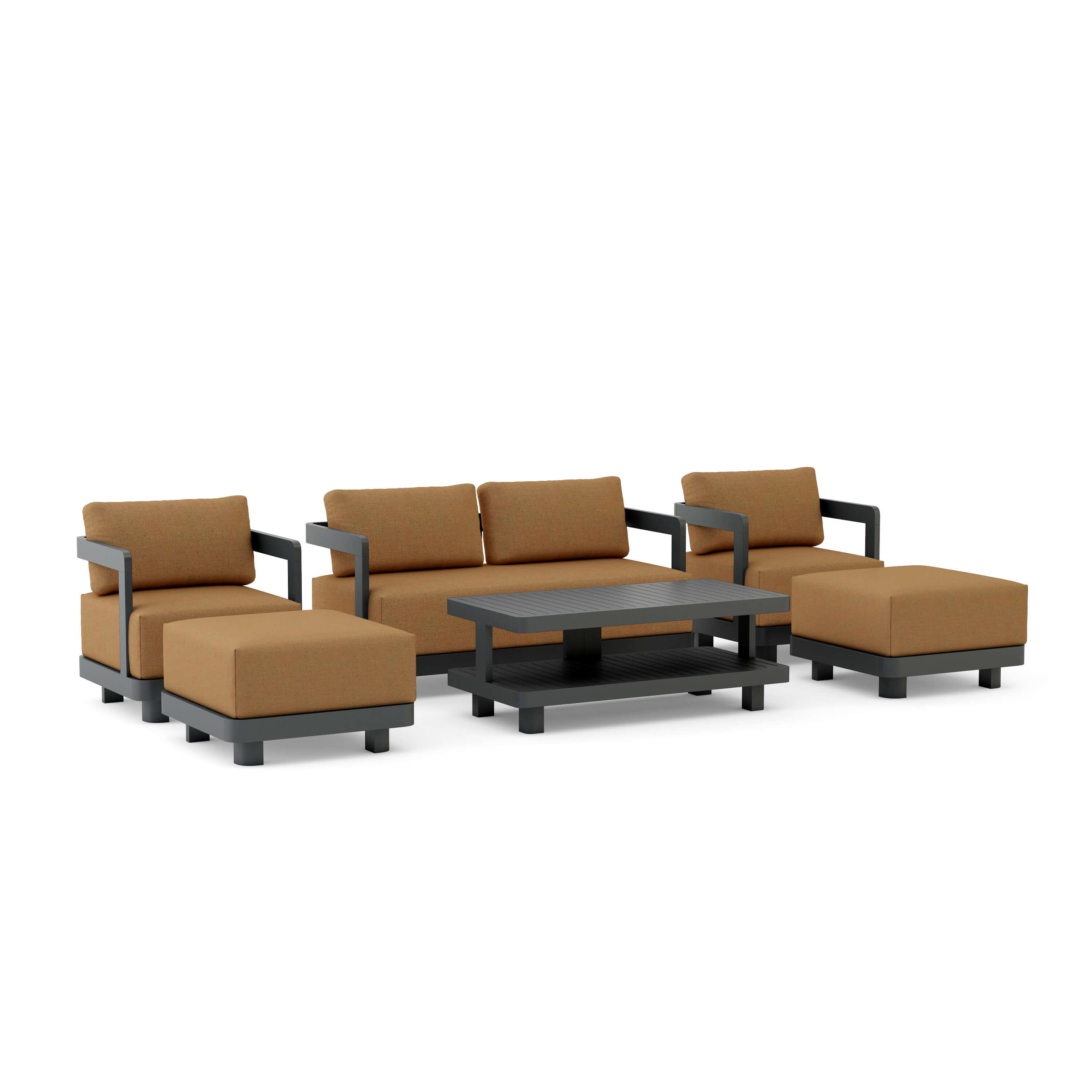 6-Piece Granada Deep Seating Patio Set - Outdoor Wicker Furniture with Cushions for Backyard, Poolside & Garden Relaxation